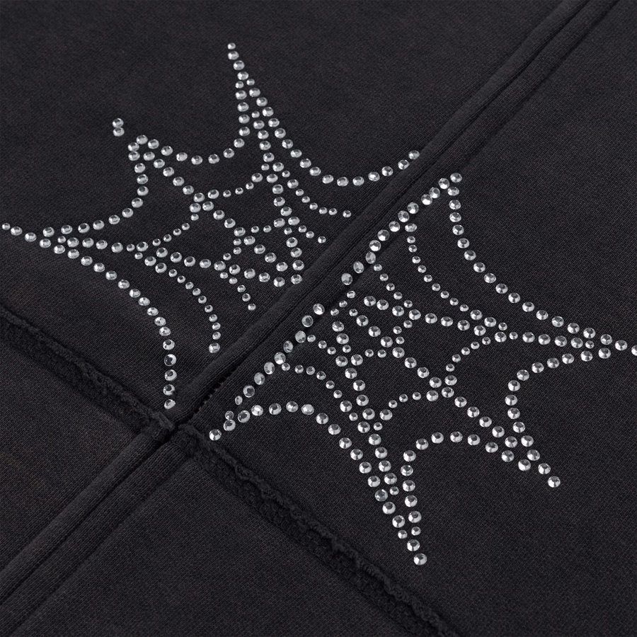 CZARNA BLUZA Z KAPTUREM I STRINGAMI | SP5DER | KING SPIDER