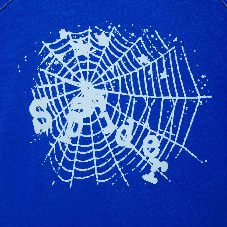 Koszulka Tory Blue z kontrastowym przeszyciem i wzorem Slub | SP5DER | King Spider